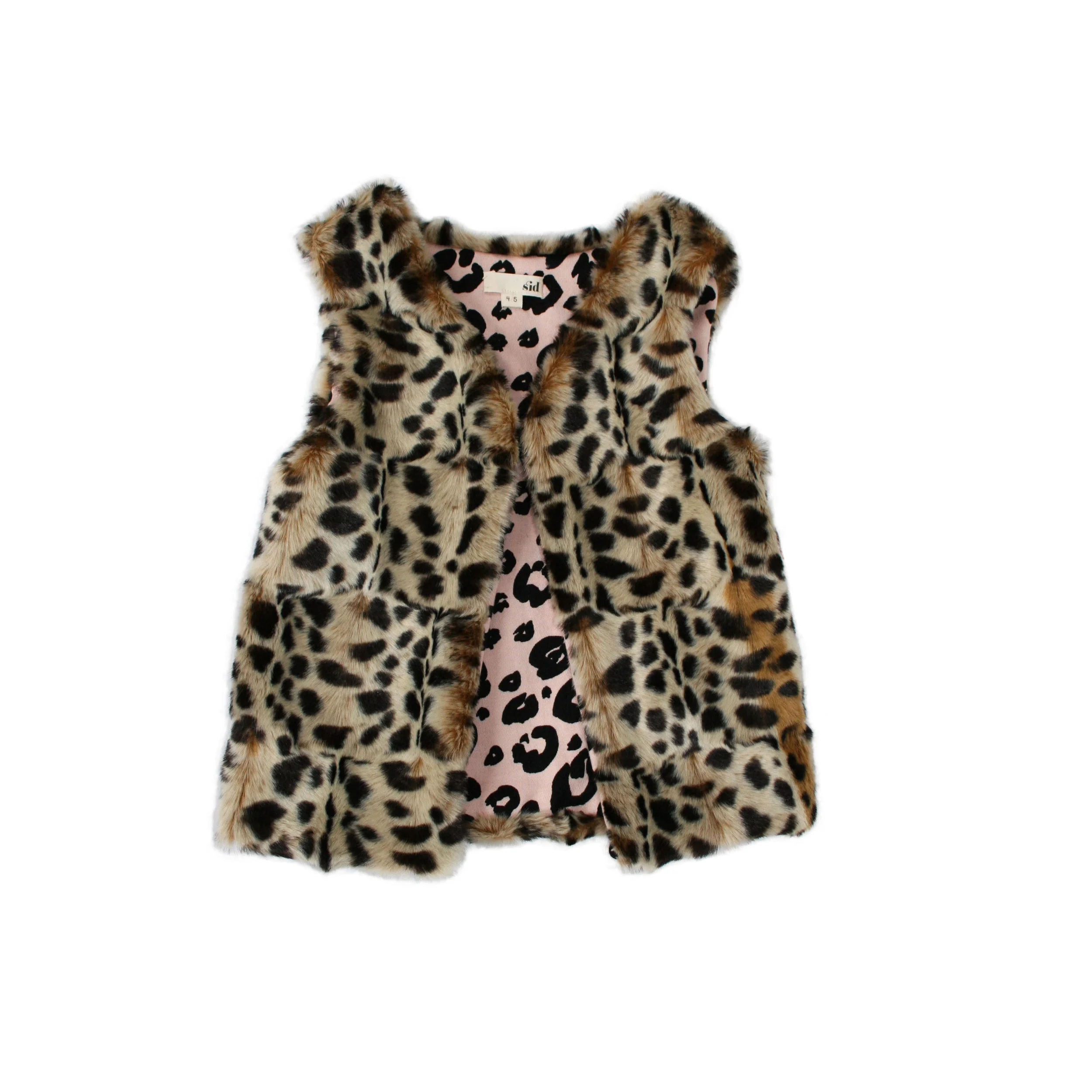KATE VEST : leopard faux fur vest with contrast lining — SiD NYC